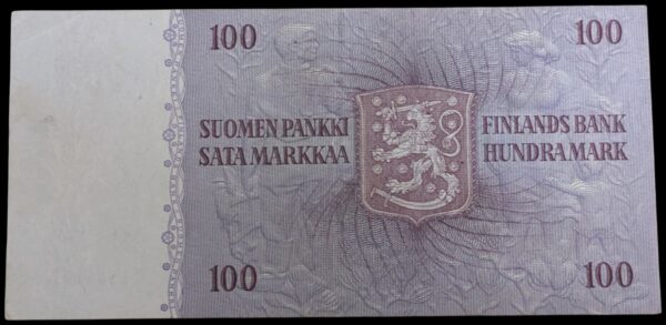 100 Markkaa 1963 C1166107 Karjalainen – Luukka - Image 2