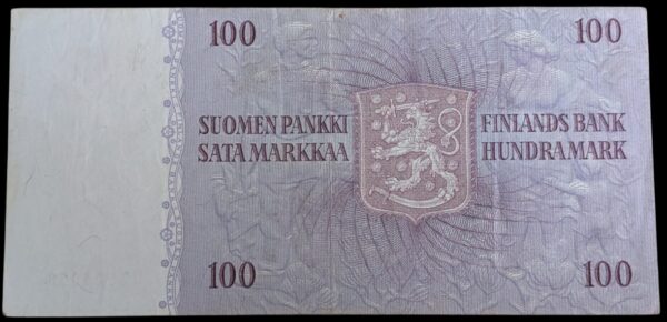 Finland 1963 100 Markkaa Litt. A D3903050 Karjalainen – Aranko - Image 2