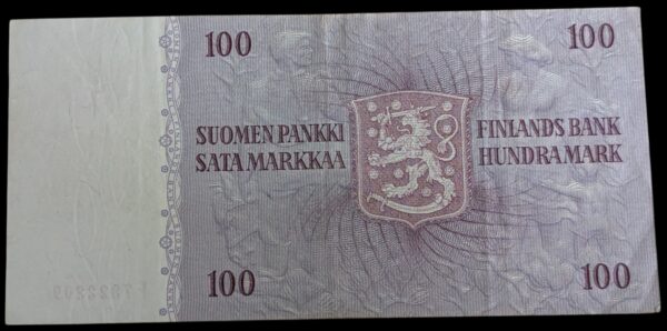 Finland 1963 100 Markkaa Litt. A F7822209 Kullberg – Vuotilainen - Image 2