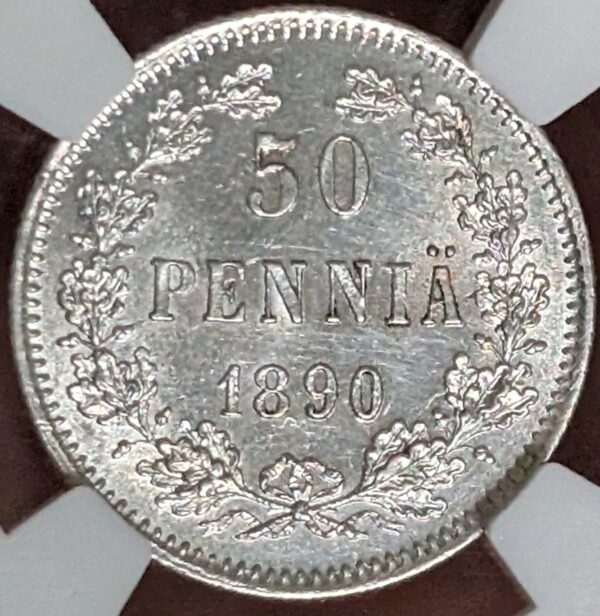 50 Penniä 1890 NGC UNC Details