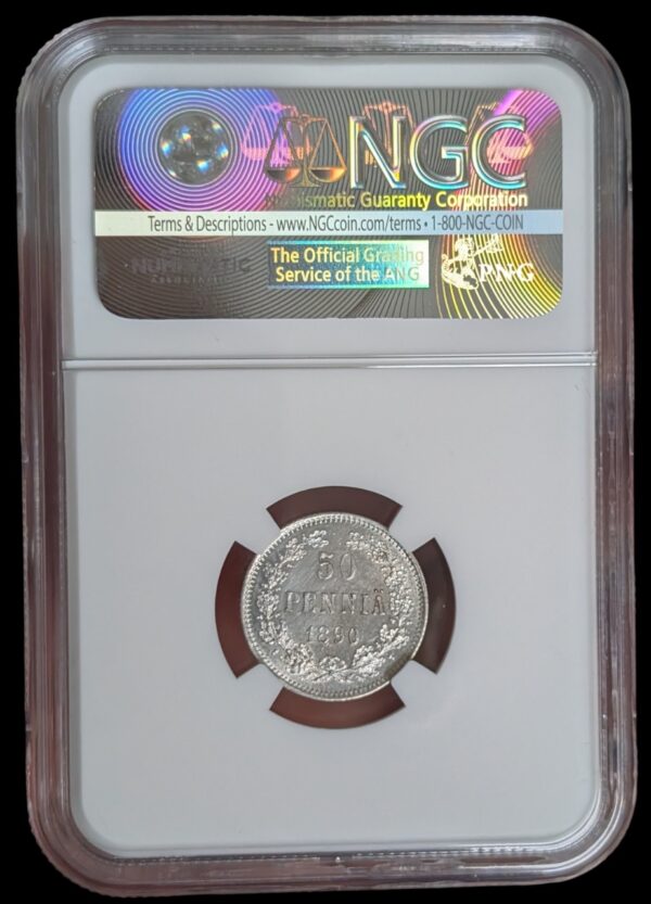 50 Penniä 1890 NGC UNC Details - Image 4