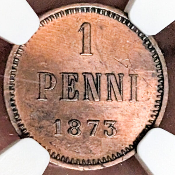 Finland 1873 1 Penni NGC AU Details