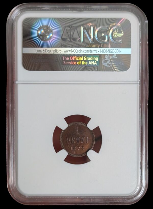 Finland 1872 1 Penni NGC AU Details - Image 4