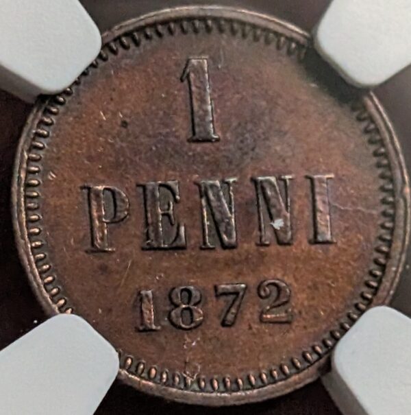Finland 1872 1 Penni NGC AU Details