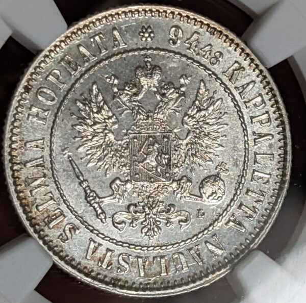 Finland 1892 L 1 Markka NGC UNC Details - Image 2