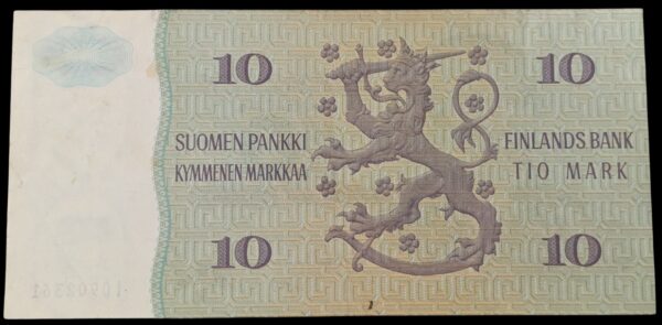 Finland 1980 10 Markkaa (Replacement) I0902361 Karjalainen – Lindblom - Image 2
