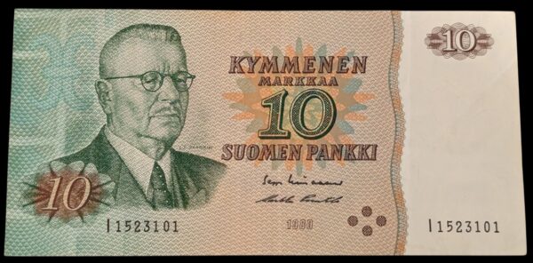 Finland 1980 10 Markkaa (Replacement) I1523101 Lindblom – Puntila