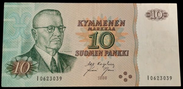 10 Markkaa 1980 Korvaava I0623039 Karjalainen – Nars