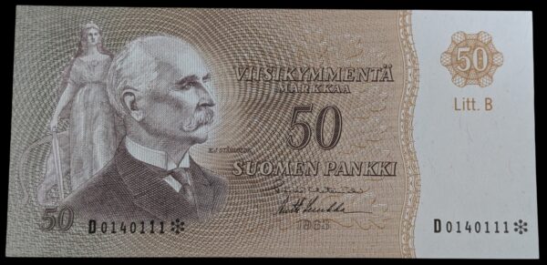 50 Markkaa 1963 Litt. B Tähti D0140111 Hetemäki – Luukka