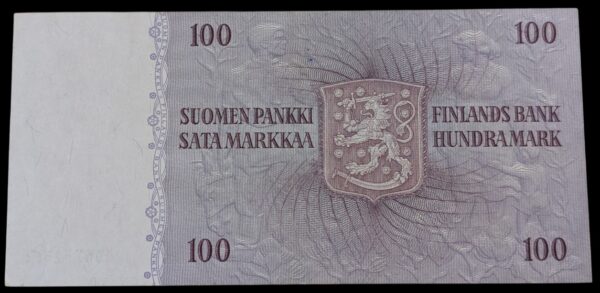 100 Markkaa 1963 Litt. A Tähti A0067523 Karjalainen – Törnroth - Image 2