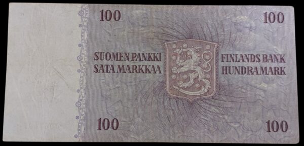 100 Markkaa 1963 Litt. A Tähti A0067697 Karjalainen – Törnroth - Image 2
