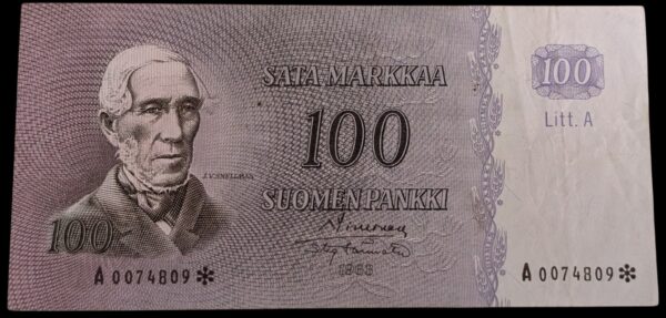 100 Markkaa 1963 Litt. A Tähti A0074809 Simonen – Törnroth