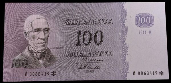 100 Markkaa 1963 Litt. A Tähti A0068419 Simonen – Luukka