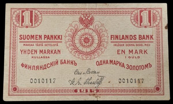 1 Markka 1915 0010117 von Collan - Thesleff