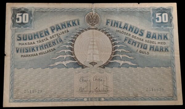 50 markkaa 1909 0544629, vesileimalla