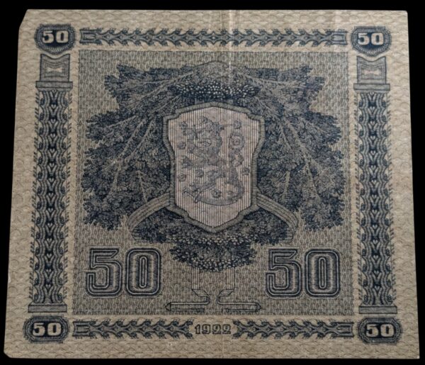 50 Markkaa 1922 Litt. C R0137466 Ryti - Wahlman - Image 2