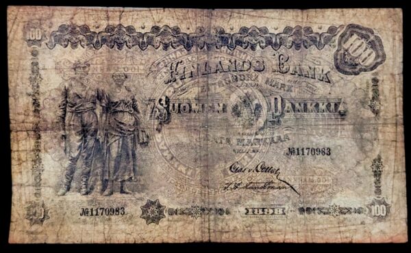 100 Markkaa 1898 No1170983 von Collan – Landtman - Image 3