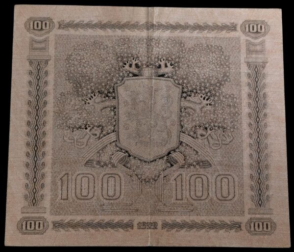 Finland 1922 100 Markkaa Litt. C Ö0297209 Ryti - Wahlman - Image 2