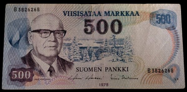 500 Markkaa 1975 B3826268 Holkeri – Helenius