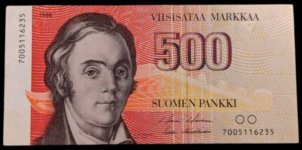 500 Markkaa 1986 7005116235 Holkeri– Hämäläinen