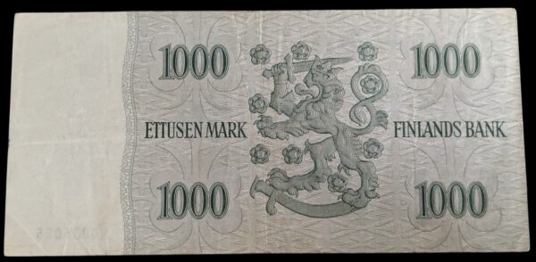 1000 Markkaa 1955 N0836025 Simonen – Sacklén - Image 2