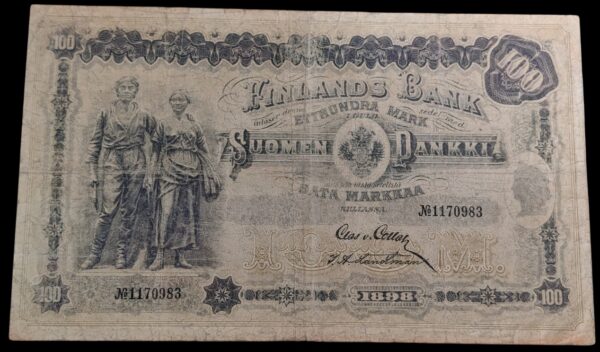 100 Markkaa 1898 No1170983 von Collan – Landtman