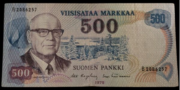 500 Markkaa 1975 B2086257 Karjalainen - Lindblom