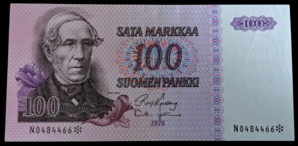 100 Markkaa 1976 Tähti N0484466 Kullberg – Lehtinen