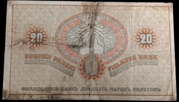 20 Markkaa 1909 9985861 Basilier – Hisinger Jägerskiöld - Image 2