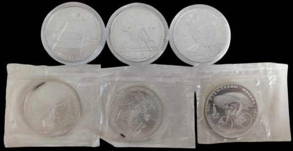 Soviet Union, Moscow Olympics 1980 10 Roubles 6pcs lot