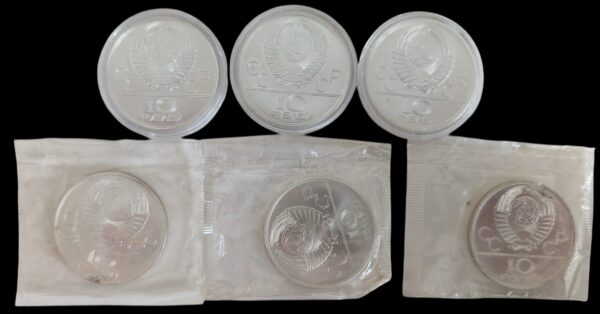 Soviet Union, Moscow Olympics 1980 10 Roubles 6pcs lot - Image 2