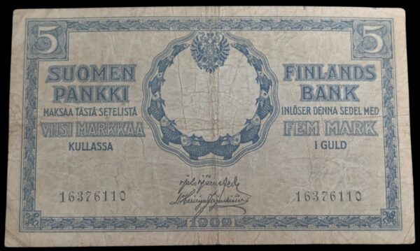 Finland 1909 5 Markkaa 16376110 with Watermark SP FB