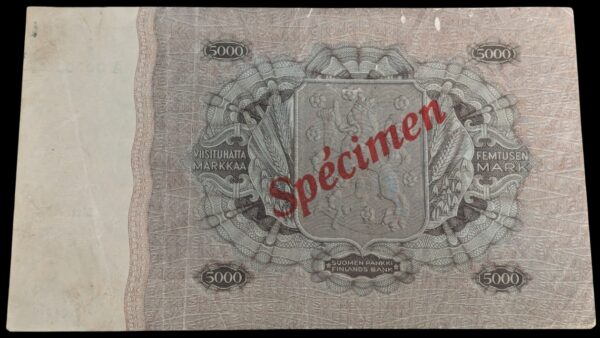 5000 Markkaa 1945 Litt. A Specimen - Image 2