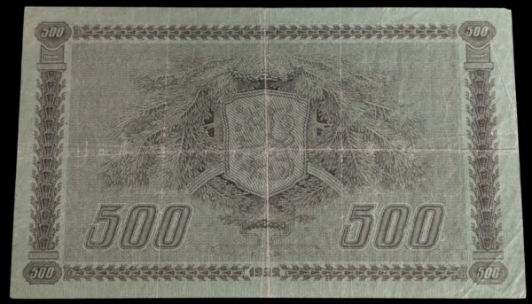 Finland 1922 500 Markkaa Litt. C L502200 Raittinen – Aspelund - Image 2