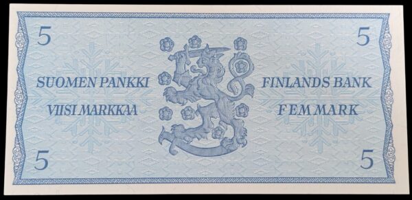 5 Markkaa 1963 Litt. B A0000538, pieni sarjanumero! - Image 2