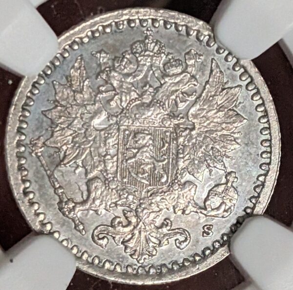 Finland 1866 S 25 Pennia NGC UNC Details - Image 2