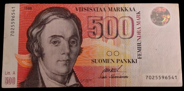 Finland 1986 500 Markkaa Litt. A 7025596541 Ollila – Hämäläinen