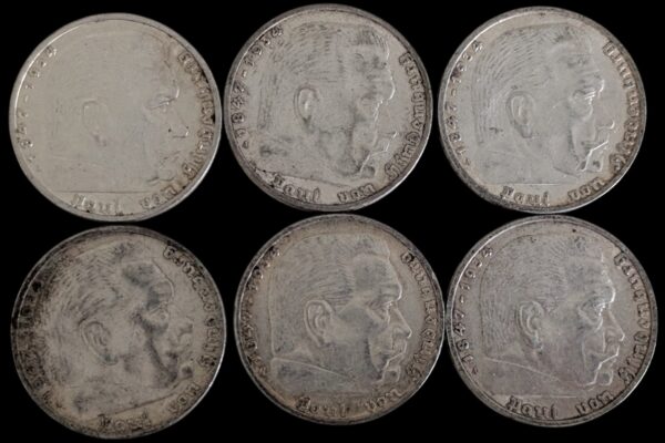 Saksa, 5 Reichsmark 1936, 6kpl - Image 2