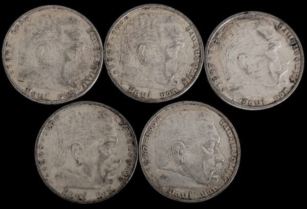 Saksa, 5 Reichsmark 1936, 5kpl - Image 2