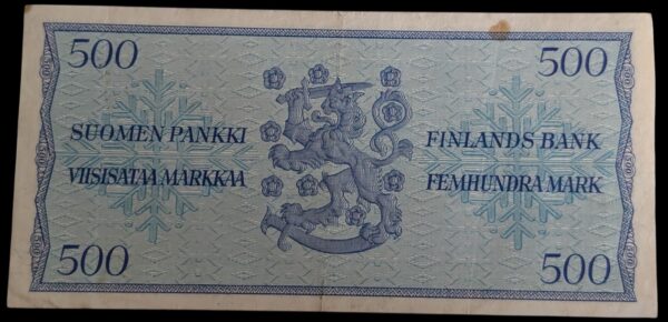 500 Markkaa 1956 D7632910 Leinonen – Sacklén - Image 2