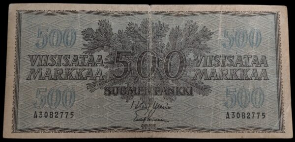 Finland 1955 500 Markkaa A3082775 Waris - Leinonen