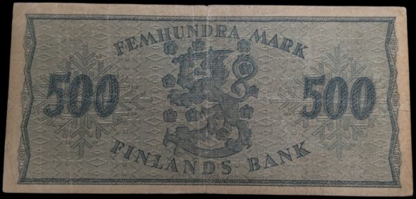Finland 1955 500 Markkaa A3082775 Waris - Leinonen - Image 2