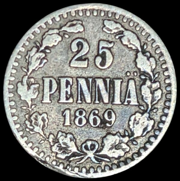 25 Penniä 1869 S