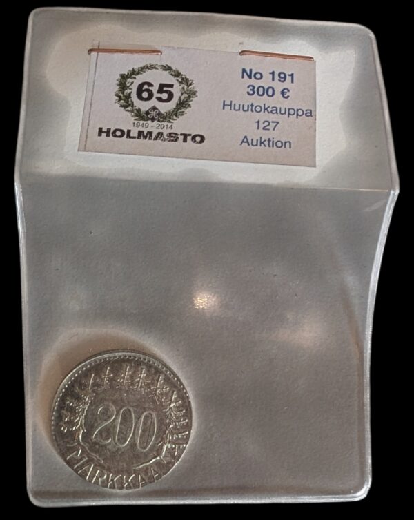 Finland 1956 200 Markkaa, Struck on 100 Markkaa Planchet. Ex Holmasto Auction - Image 3