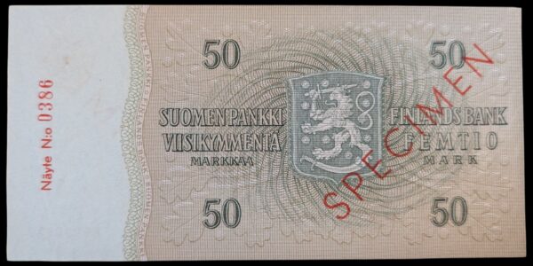 Finland 1963 50 Markkaa SPECIMEN - Image 2
