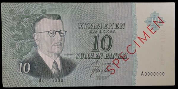 Finland 1963 10 Markkaa SPECIMEN