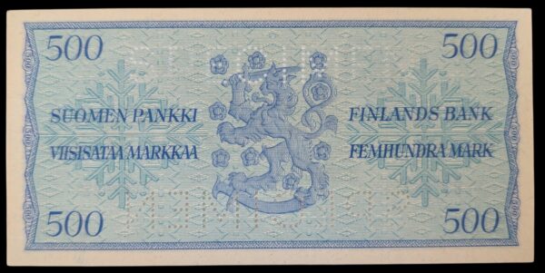 Finland 1956 500 Markkaa SPECIMEN - Image 2