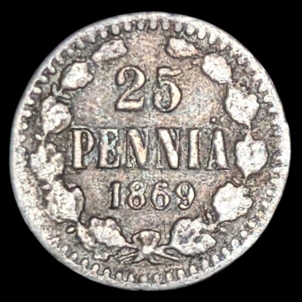 25 Penniä 1869 S