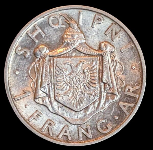 Albania 1 Frang 1937 - Image 2
