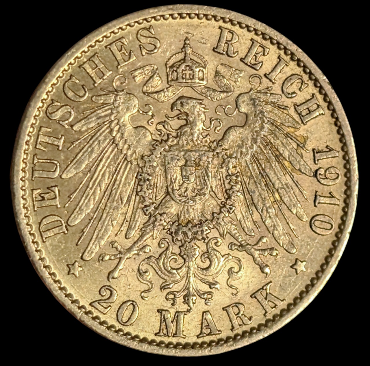 Saksa, Preussi 20 Mark 1910 A Kultaraha